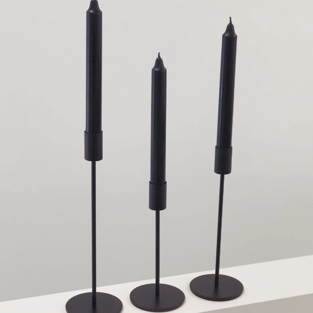 Matte Black Dinner Candle Sticks