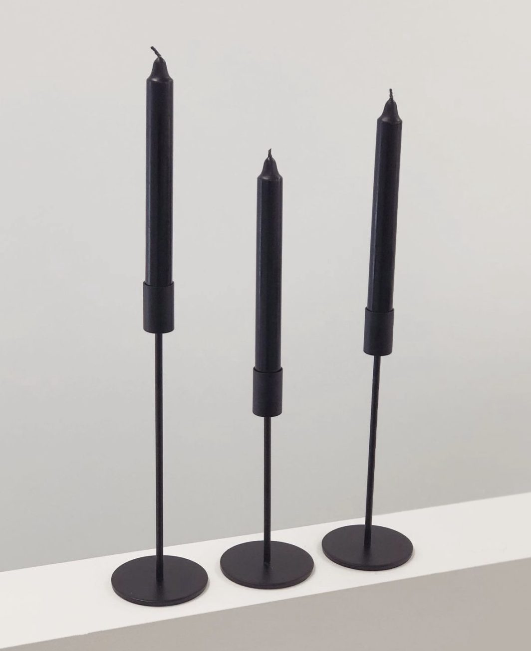 Matte Black Dinner Candle Sticks