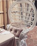 White Rattan Peacock Chair