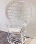 White Rattan Peacock Chair