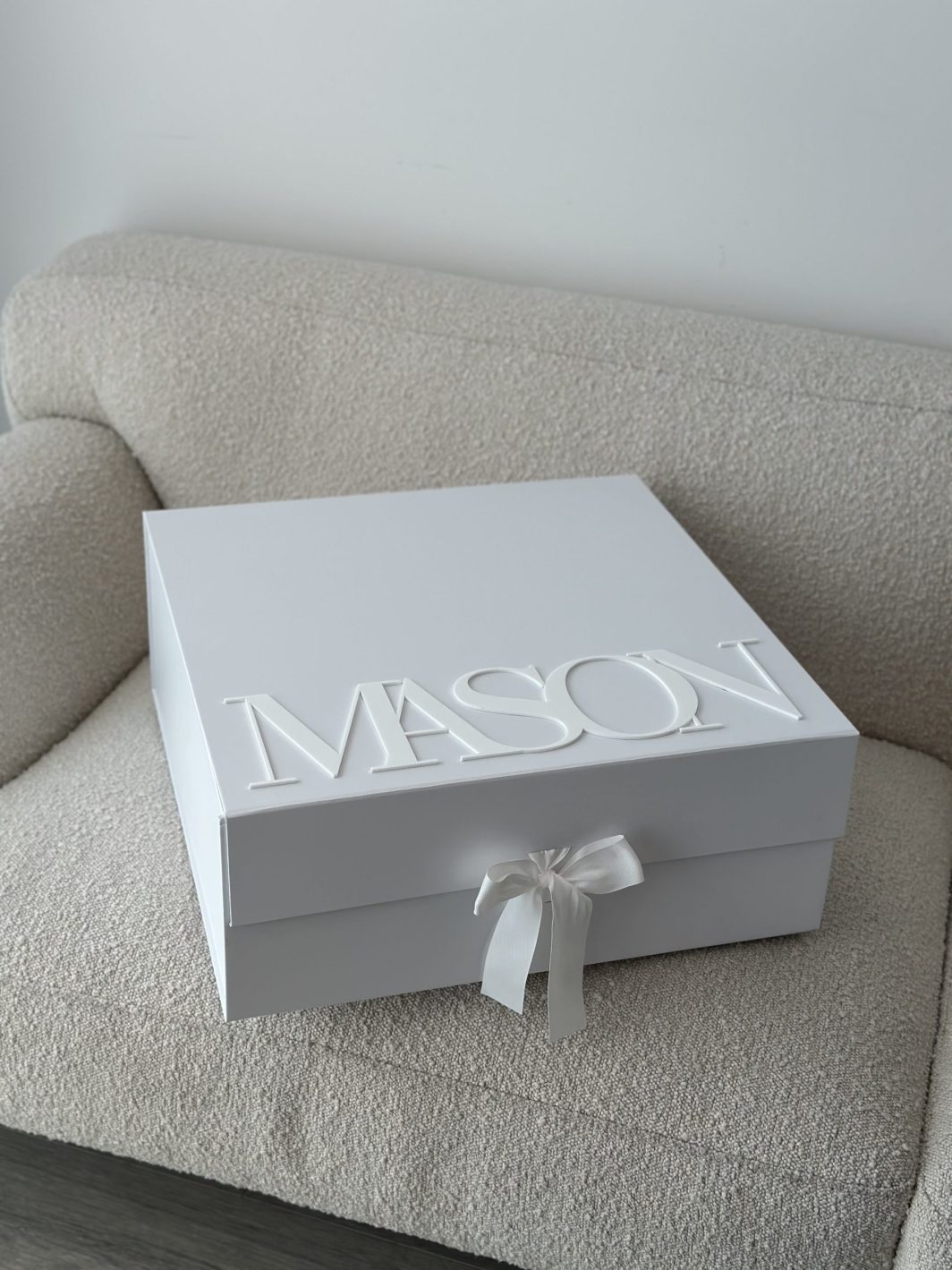 Square Ribbon Cardboard Christening Box