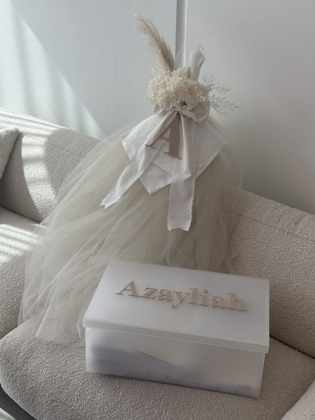 Frosted Acrylic Christening Box