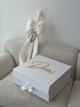 Square Ribbon Cardboard Christening Box