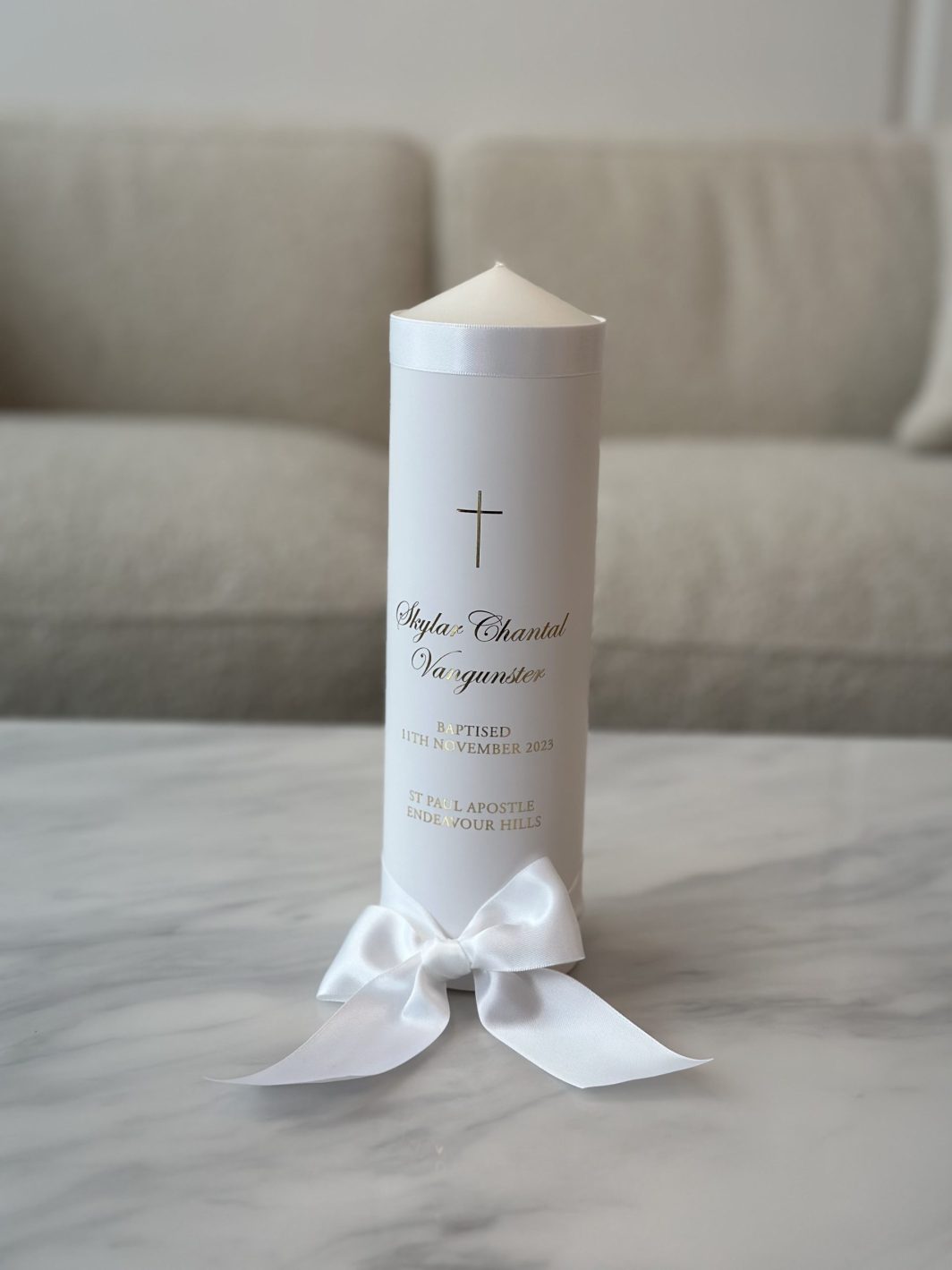 Foil Catholic Baptism Candle