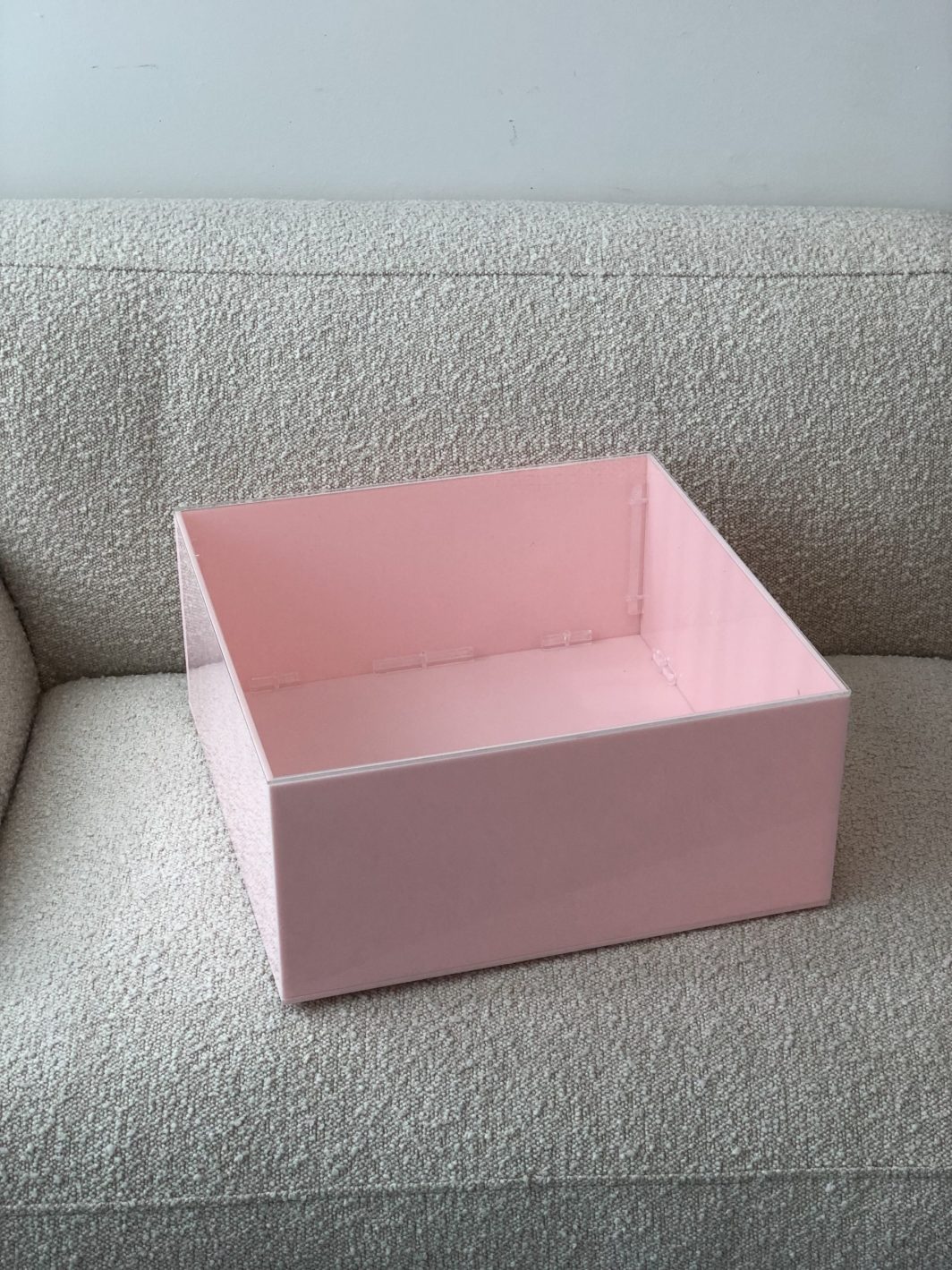 Pink & Clear Lid Acrylic Christening Box