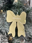 GOLD MIRROR ACRYLIC BOW ORNAMENT
