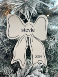 MATTE NUDE ACRYLIC BOW ORNAMENT