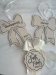 MATTE NUDE ACRYLIC BOW ORNAMENT