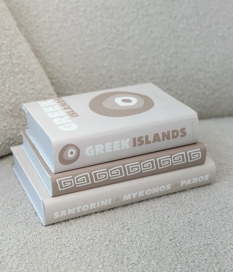 GREEK ISLANDS COFFEE TABLE BOOK STACK