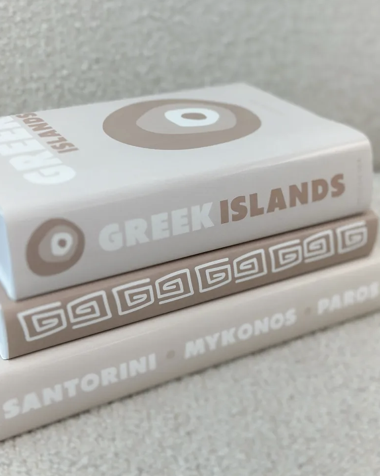 GREEK ISLANDS COFFEE TABLE BOOK STACK