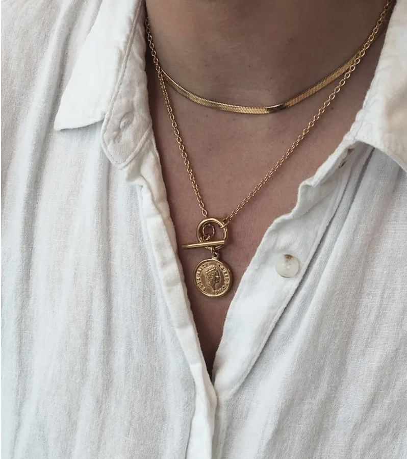 18K GOLD COIN NECKLACE