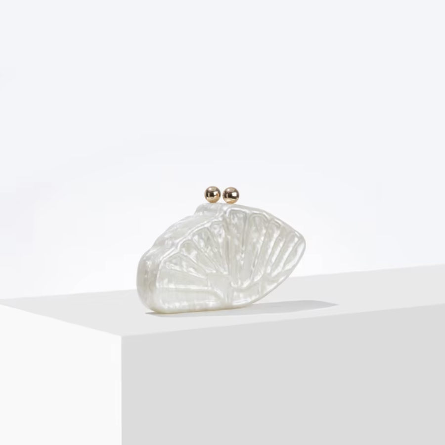 WHITE SHELL ACRYLIC BAG